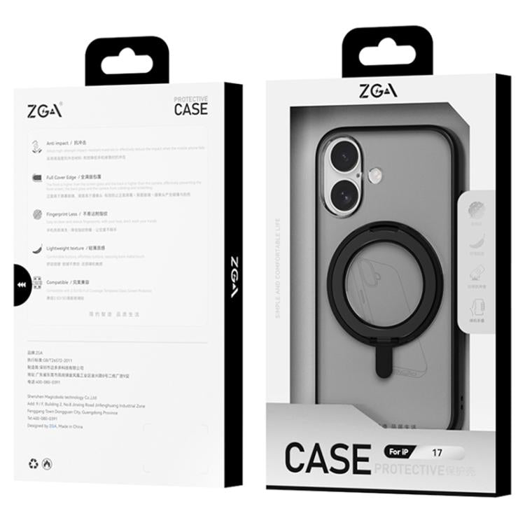 For iPhone Air ZGA Feitian 360 Rotation Holder Magsafe PC Hybrid TPU Phone Case