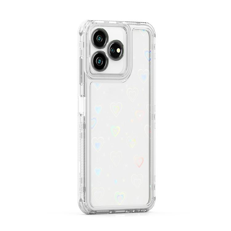 For ZTE Axon 50 Lite 4G Transparent Acrylic Laser Paper Phone Case