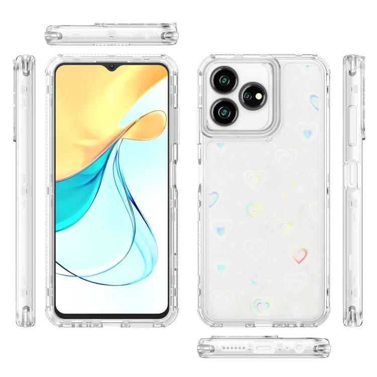 For ZTE Axon 50 Lite 4G Transparent Acrylic Laser Paper Phone Case