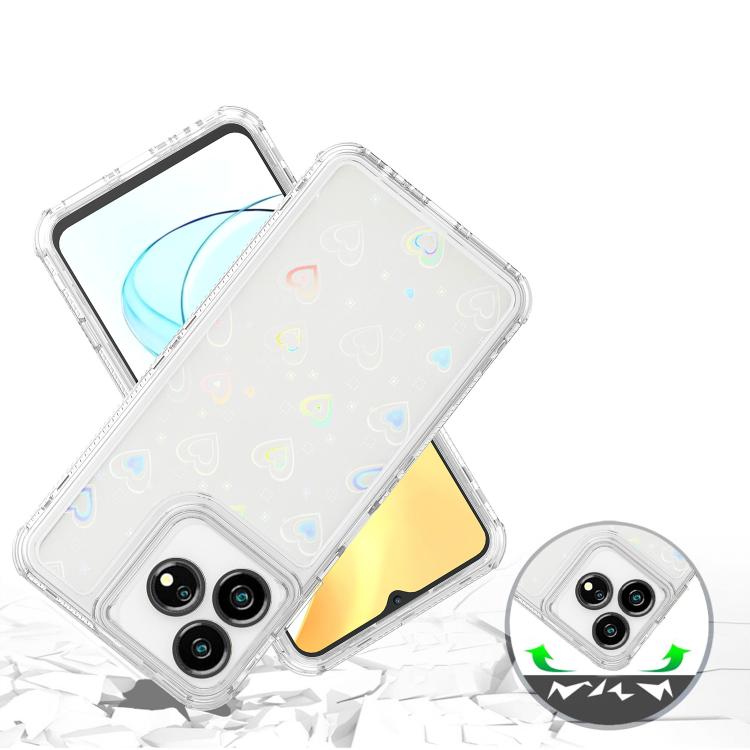For ZTE Axon 50 Lite 4G Transparent Acrylic Laser Paper Phone Case