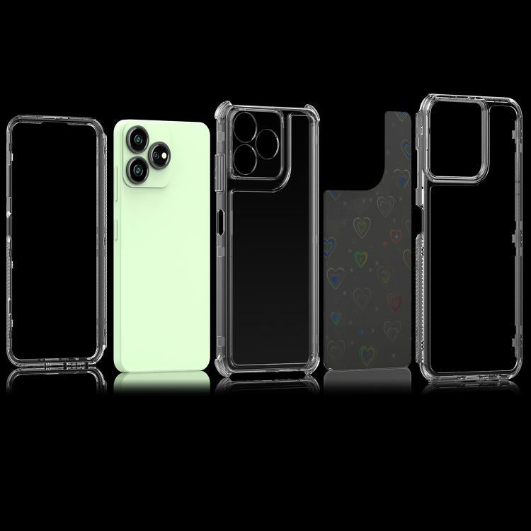 For ZTE Axon 50 Lite 4G Transparent Acrylic Laser Paper Phone Case
