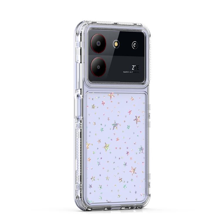 For ZTE Blade A54 Transparent Acrylic Laser Paper Phone Case