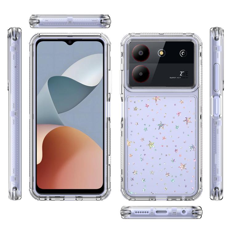 For ZTE Blade A54 Transparent Acrylic Laser Paper Phone Case