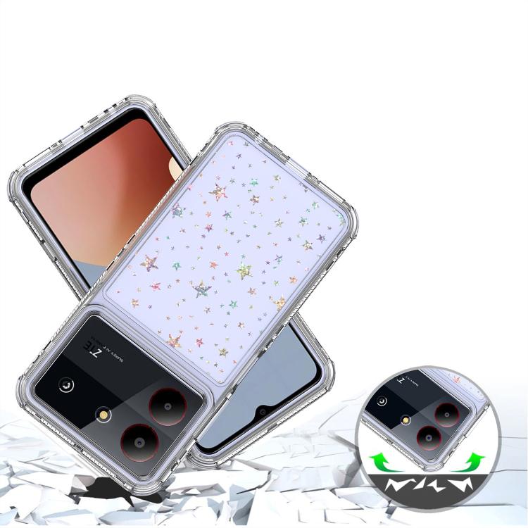 For ZTE Blade A54 Transparent Acrylic Laser Paper Phone Case