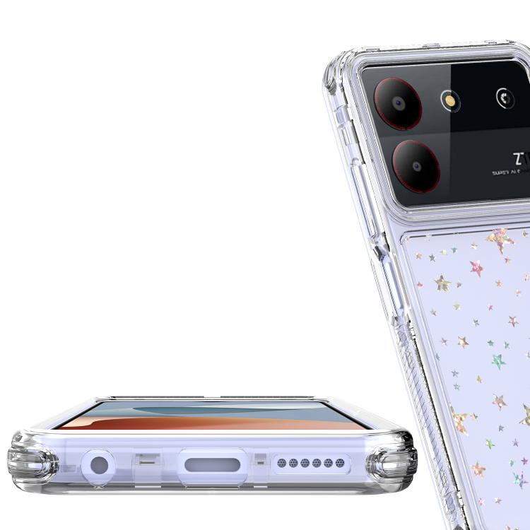 For ZTE Blade A54 Transparent Acrylic Laser Paper Phone Case