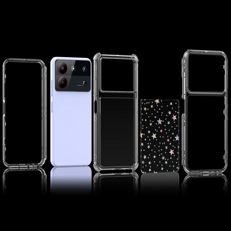 For ZTE Blade A54 Transparent Acrylic Laser Paper Phone Case