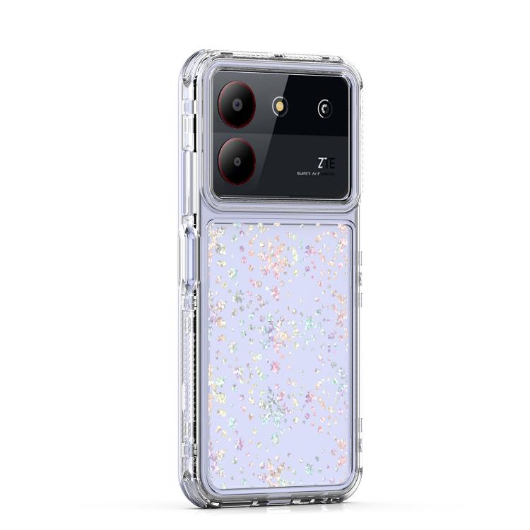 For ZTE Blade A54 Transparent Acrylic Laser Paper Phone Case