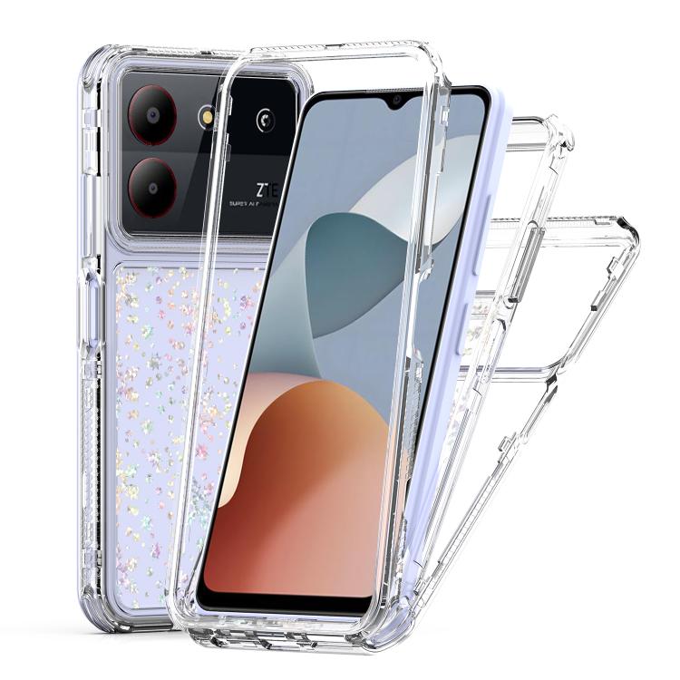 For ZTE Blade A54 Transparent Acrylic Laser Paper Phone Case