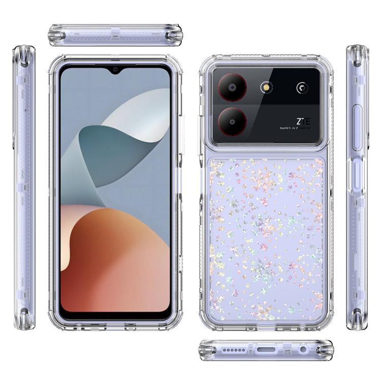 For ZTE Blade A54 Transparent Acrylic Laser Paper Phone Case