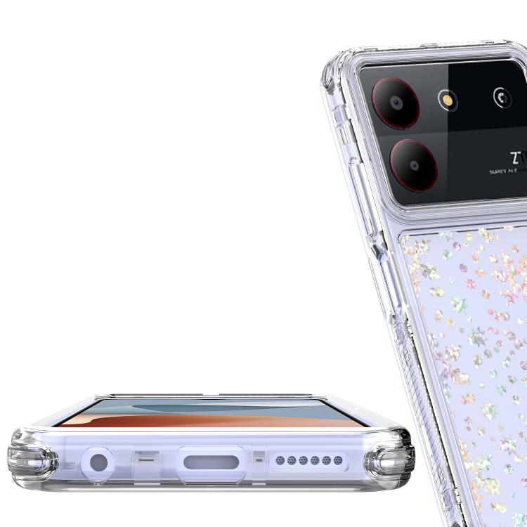 For ZTE Blade A54 Transparent Acrylic Laser Paper Phone Case