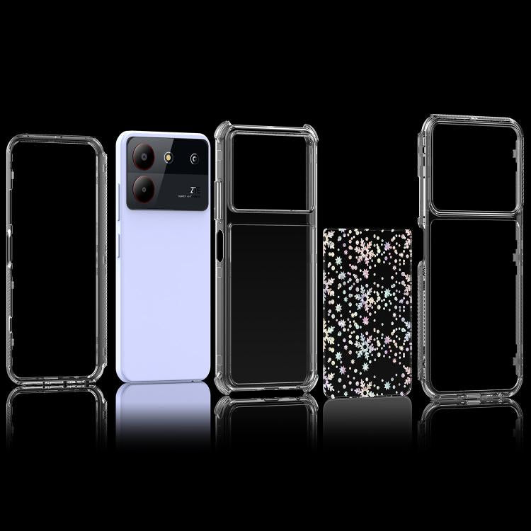 For ZTE Blade A54 Transparent Acrylic Laser Paper Phone Case