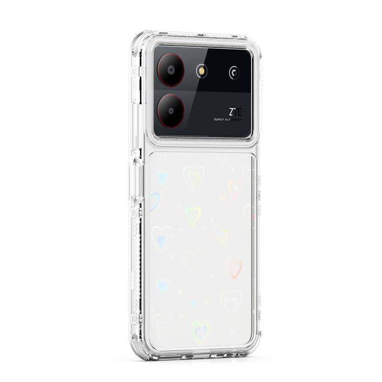 For ZTE Blade A54 Transparent Acrylic Laser Paper Phone Case