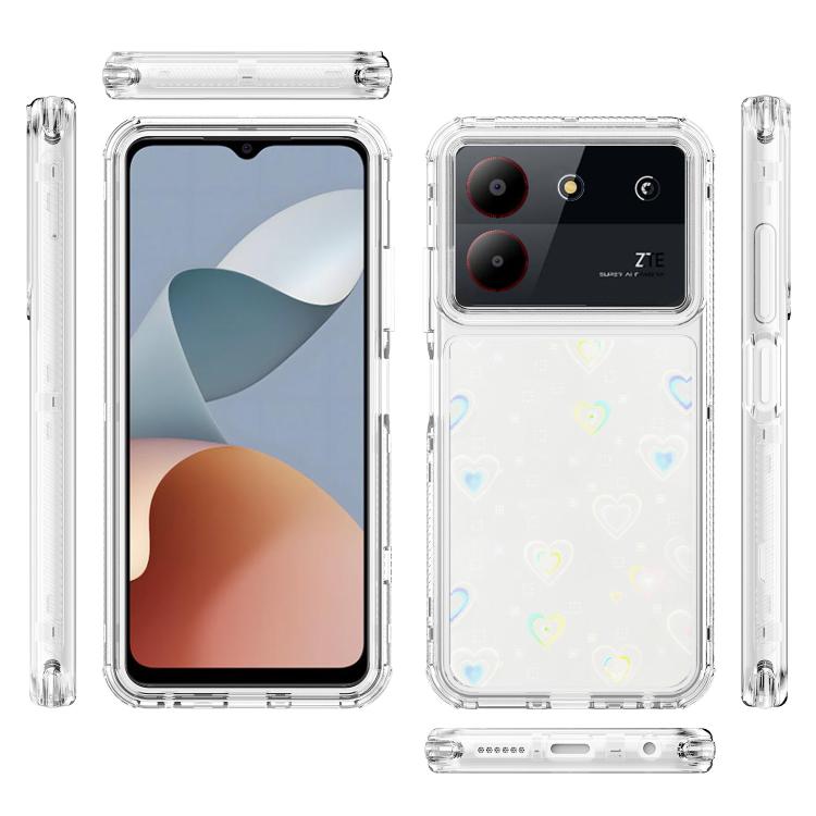 For ZTE Blade A54 Transparent Acrylic Laser Paper Phone Case