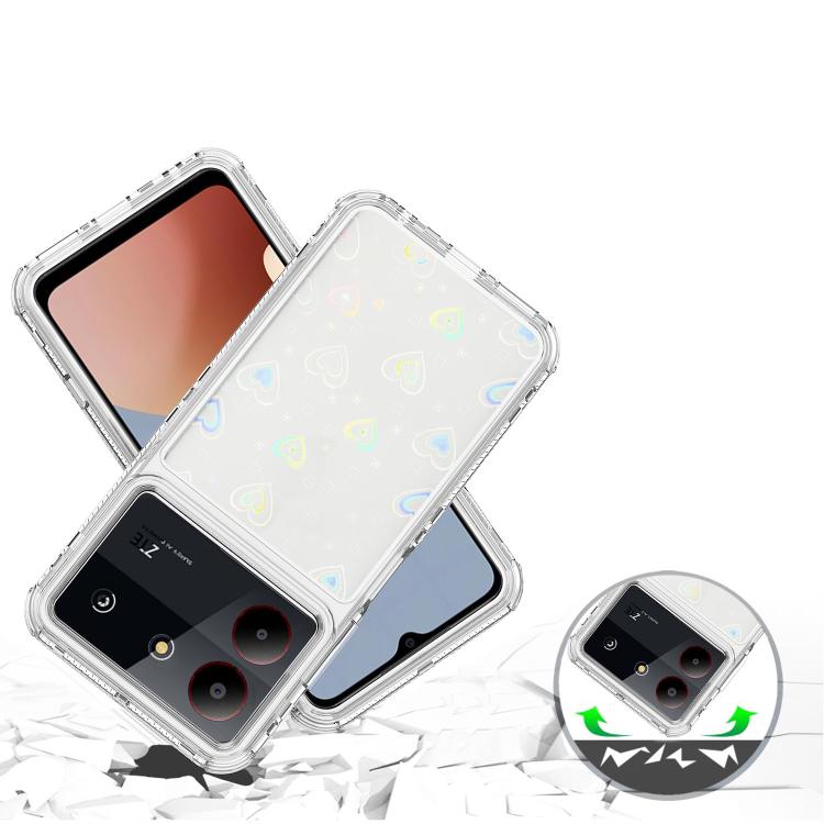 For ZTE Blade A54 Transparent Acrylic Laser Paper Phone Case