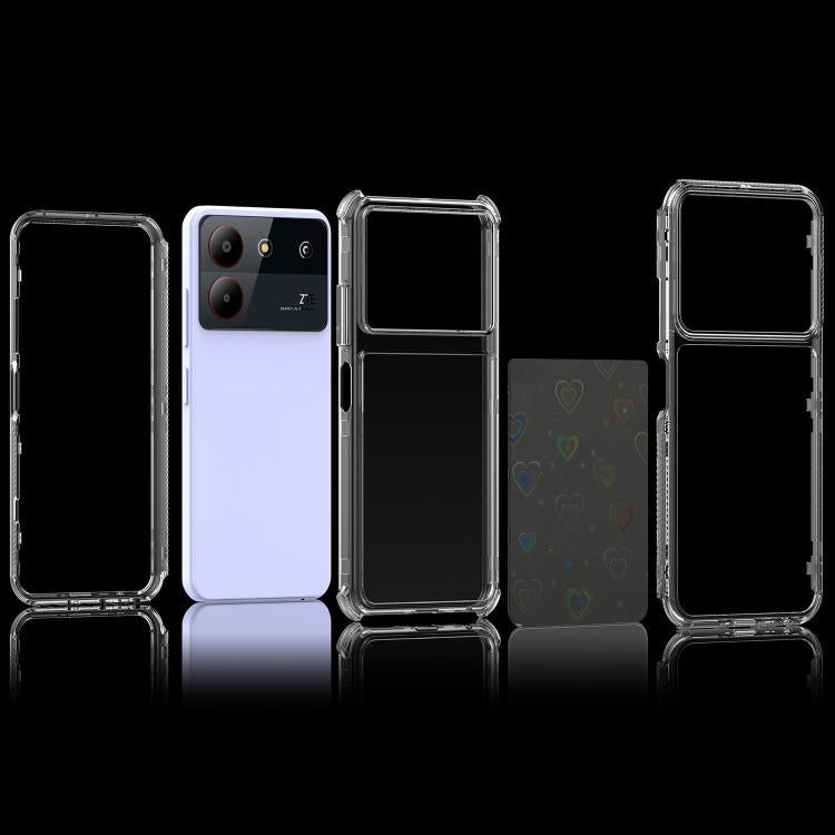 For ZTE Blade A54 Transparent Acrylic Laser Paper Phone Case