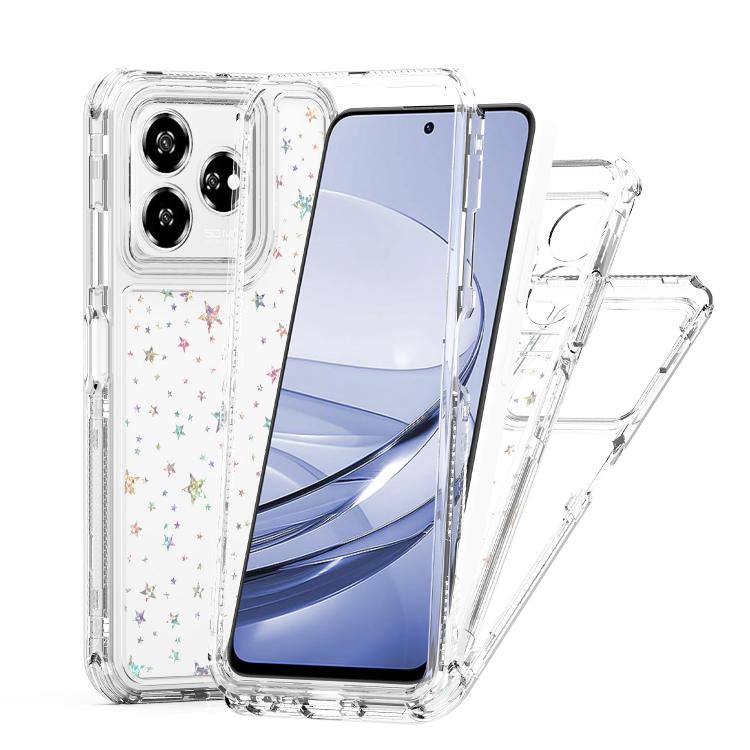 For ZTE Axon 60 Transparent Acrylic Laser Paper Phone Case