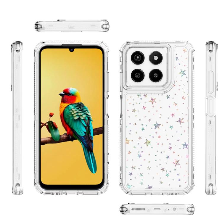For ZTE Blade A55 Transparent Acrylic Laser Paper Phone Case