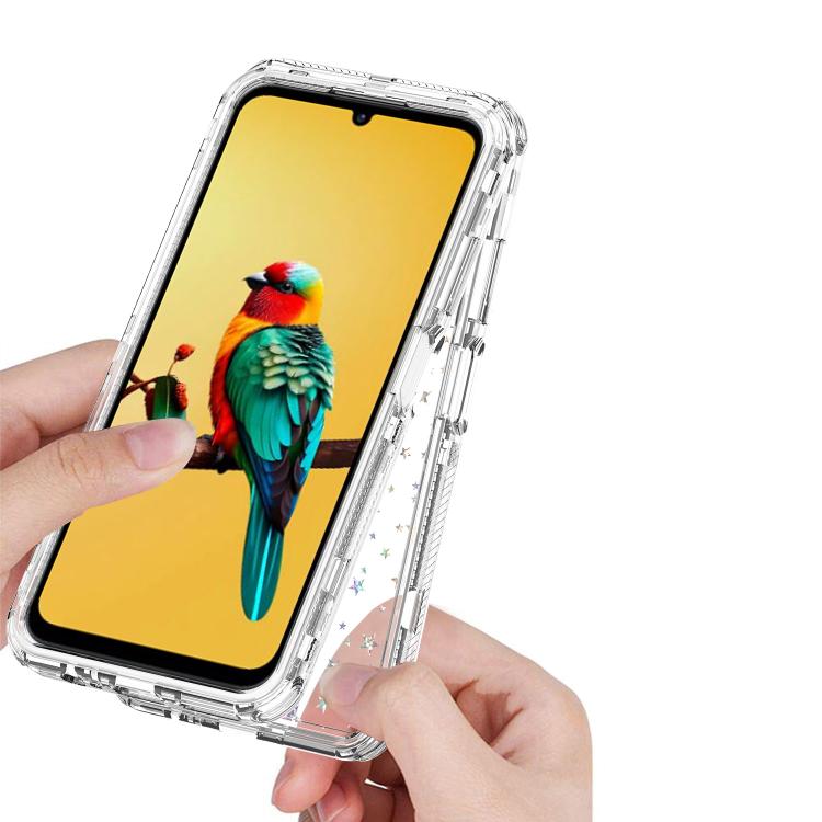 For ZTE Blade A55 Transparent Acrylic Laser Paper Phone Case