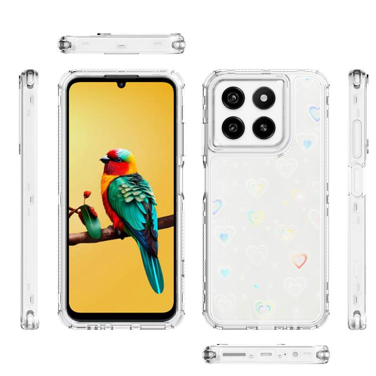 For ZTE Blade A55 Transparent Acrylic Laser Paper Phone Case