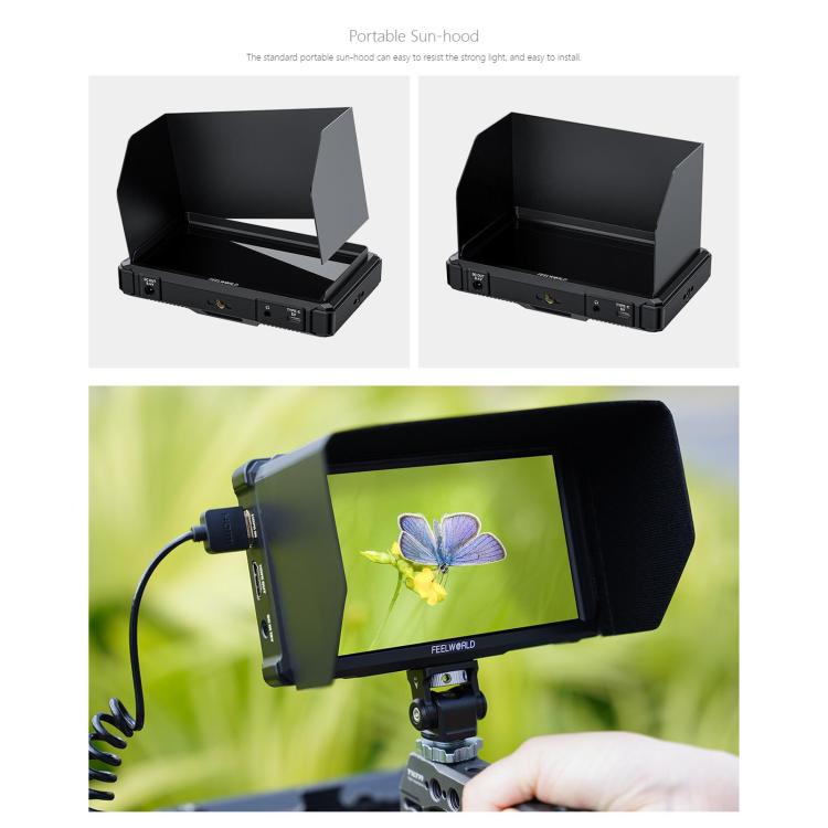 FEELWORLD FW568 Pro 6-inch 1200nit High Bright Camera DSLR Monitor 4K HDMI 60Hz IPS Screen - Black