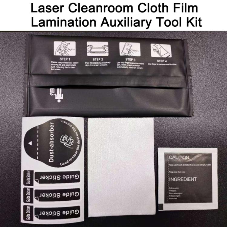 200 Set Tempered Glass Phone LCD Screen Protector Dust Removal Dry Wet Cleaning Wipes Paper Tools Set Alcohol Package - Black
