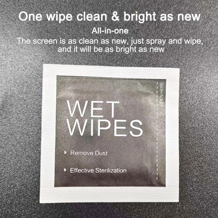 200 Set Tempered Glass Phone LCD Screen Protector Dust Removal Dry Wet Cleaning Wipes Paper Tools Set Alcohol Package - Black