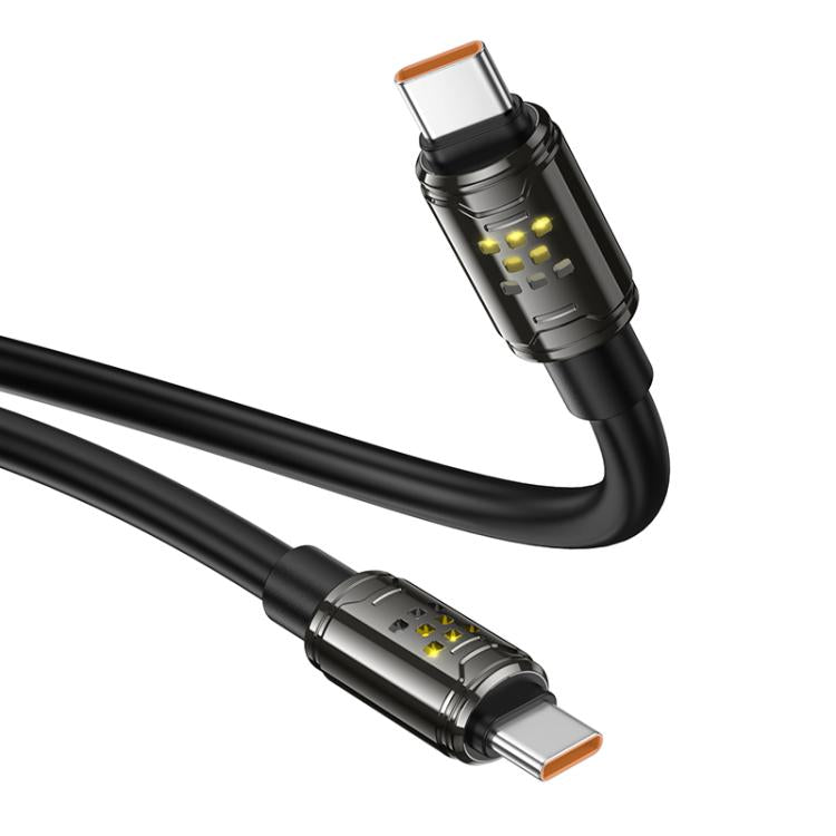 hoco U143 Joy LED 240W Type-C to Type-C Fast Charging Data Cable, Length: 1.2m - Black