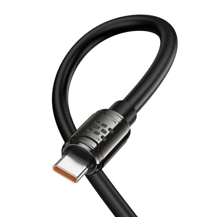 hoco U143 Joy LED 240W Type-C to Type-C Fast Charging Data Cable, Length: 1.2m - Black