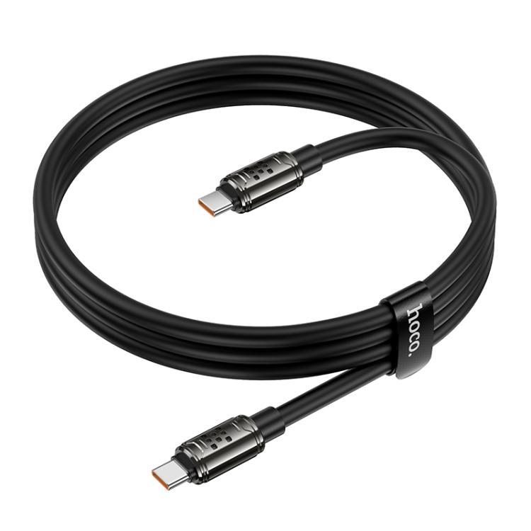 hoco U143 Joy LED 240W Type-C to Type-C Fast Charging Data Cable, Length: 1.2m - Black