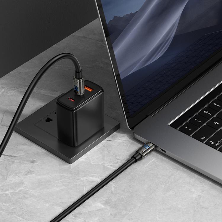 hoco U143 Joy LED 240W Type-C to Type-C Fast Charging Data Cable, Length: 1.2m - Black