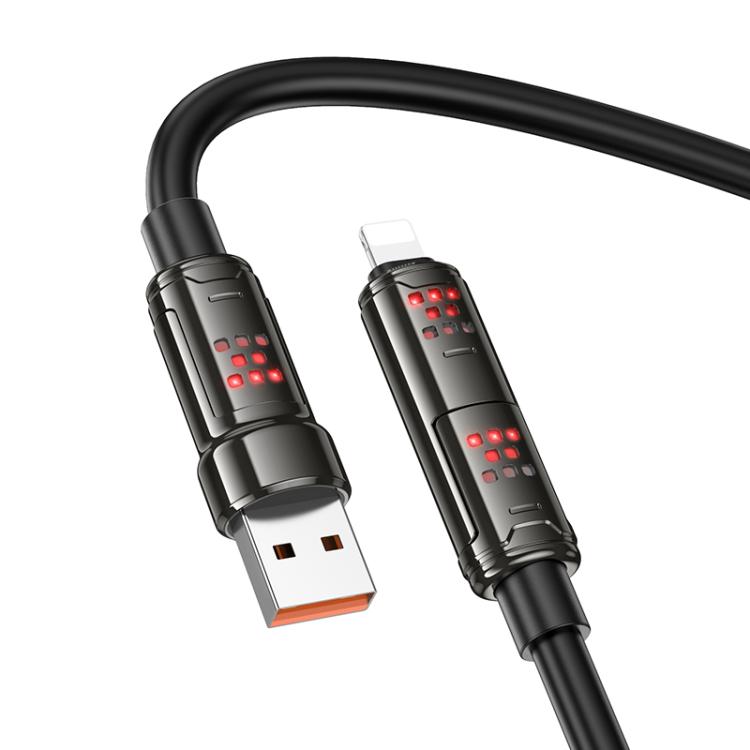 hoco U143 Joy LED 240W 4 in 1 Fast Charging Data Cable, Length: 1.2m - Black