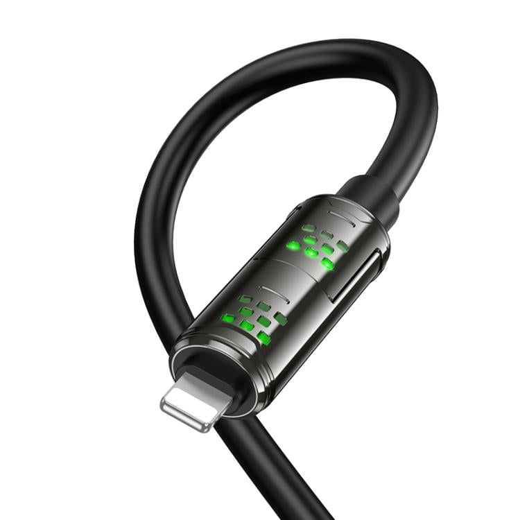 hoco U143 Joy LED 240W 4 in 1 Fast Charging Data Cable, Length: 1.2m - Black