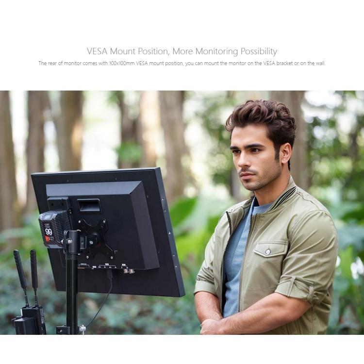 FEELWORLD FVM215-1000 21.5-inch Professional Production Broadcast Monitor High Brightness 1000nit Full HD IPS 4K 60Hz HDMI-compatible 3G-SDI Screen, UK Plug - Black