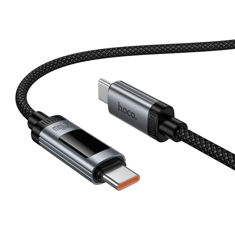 hoco U148 Lord 240W Digital Display Type-C to Type-C Fast Charging Data Cable, Length: 1.2m - Black