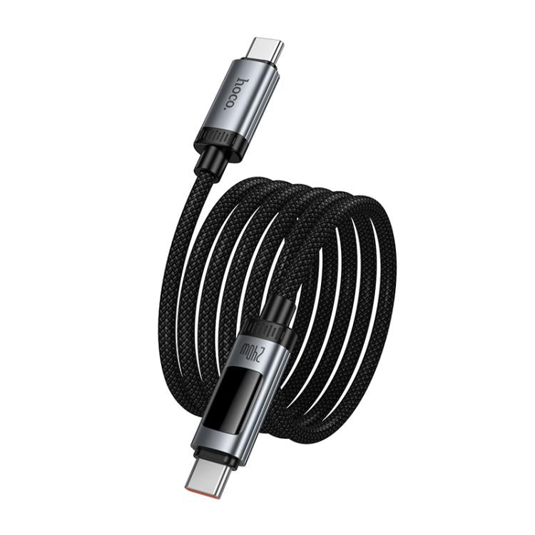 hoco U148 Lord 240W Digital Display Type-C to Type-C Fast Charging Data Cable, Length: 1.2m - Black
