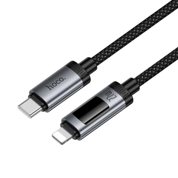 hoco U148 Lord PD27W Digital Display Type-C to 8 Pin Fast Charging Data Cable, Length: 1.2m - Black