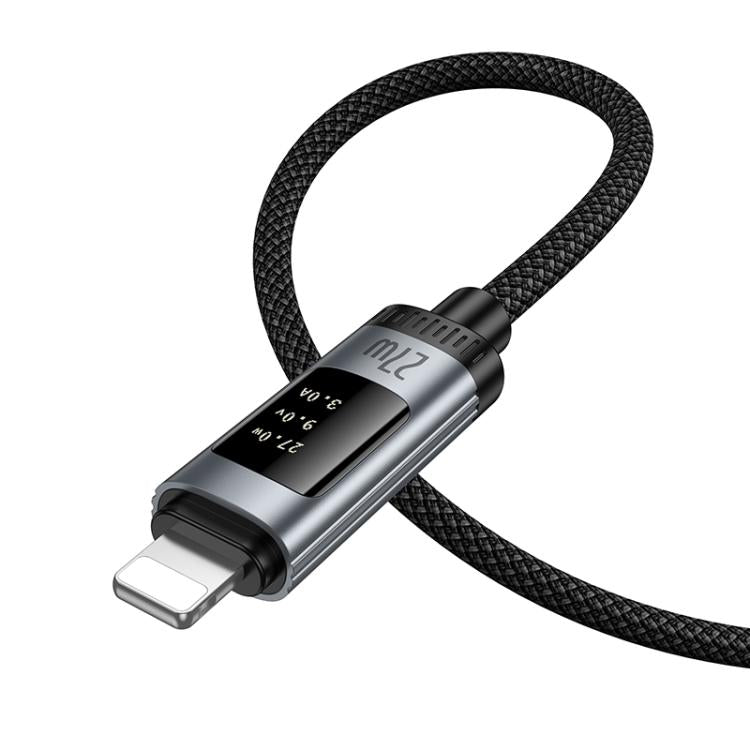 hoco U148 Lord PD27W Digital Display Type-C to 8 Pin Fast Charging Data Cable, Length: 1.2m - Black