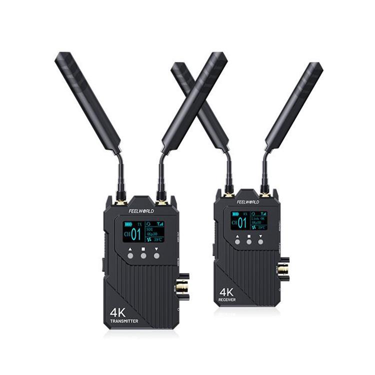 FEELWORLD WT1S 4K Wireless Video Transmission System SDI + Dual HDMI-compatible Full Duplex Intercom Live Streaming - Black