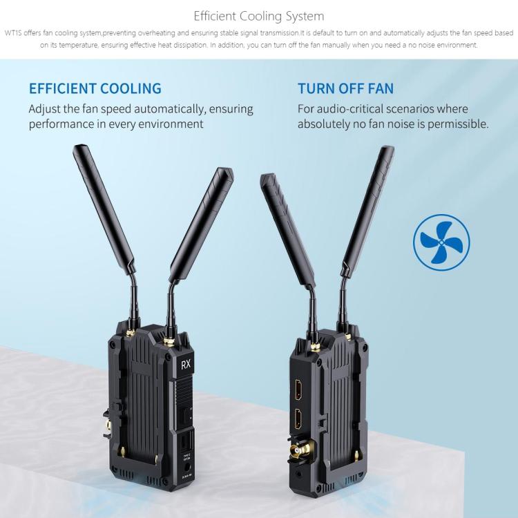 FEELWORLD WT1S 4K Wireless Video Transmission System SDI + Dual HDMI-compatible Full Duplex Intercom Live Streaming - Black