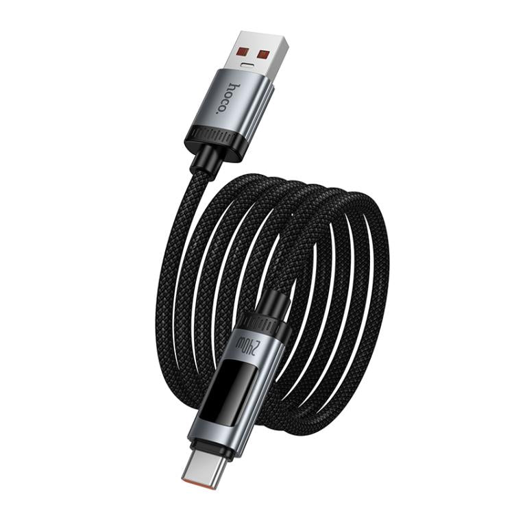 hoco U148 Lord 100W Digital Display USB to Type-C Fast Charging Data Cable, Length: 1.2m - Black