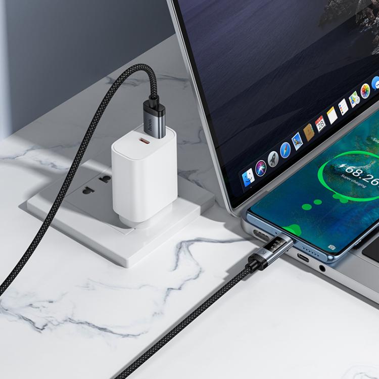 hoco U148 Lord 100W Digital Display USB to Type-C Fast Charging Data Cable, Length: 1.2m - Black