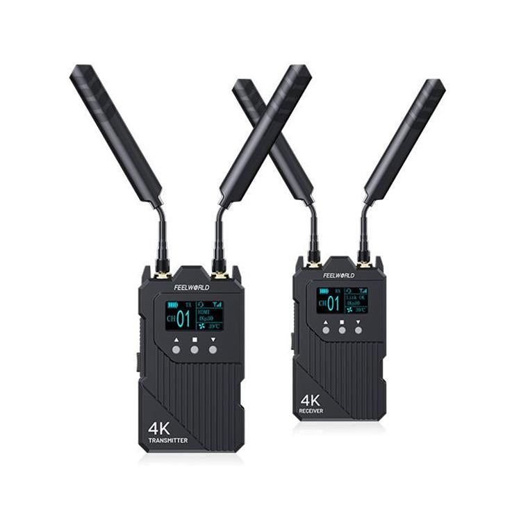 FEELWORLD WT1H 4K Wireless Video Transmission System Dual HDMI-compatible Full Duplex Intercom Live Streaming - Black