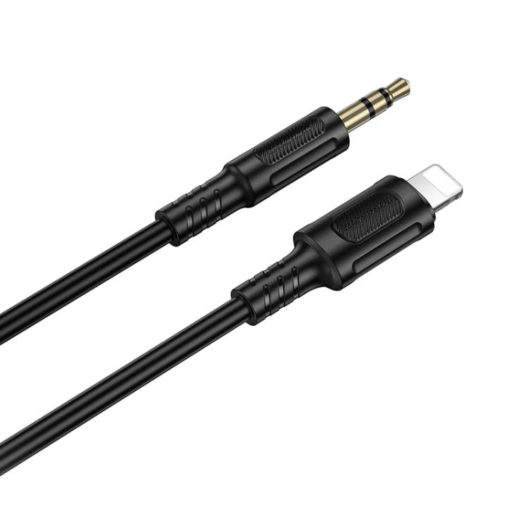 Borofone BL25A 3.5mm to 8 Pin Nice Digital AUX Audio Cable, Length: 1m - Black