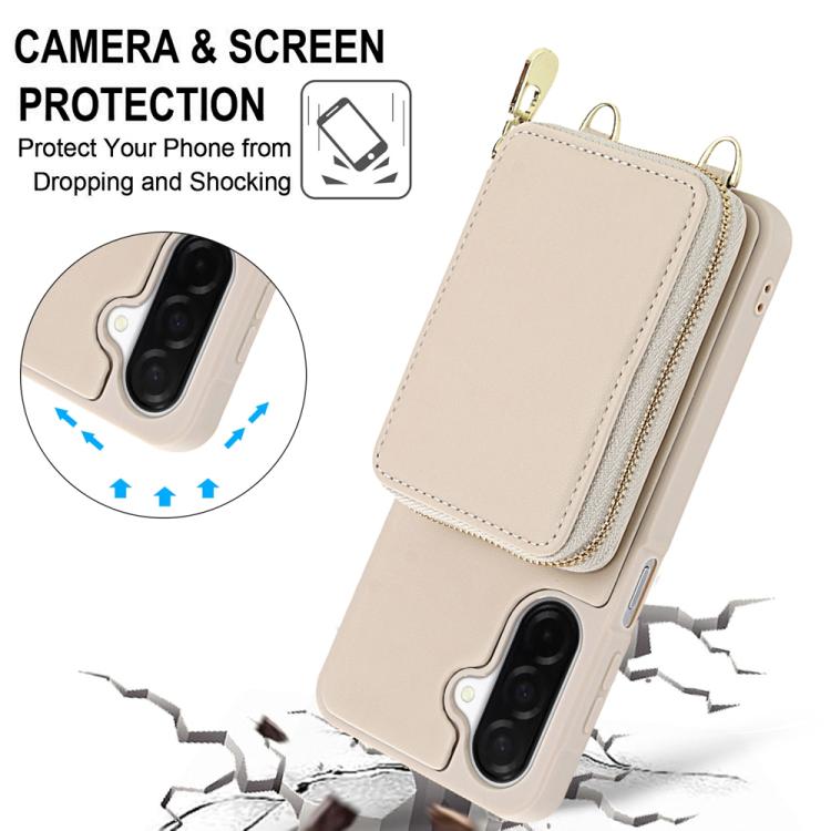 For Samsung Galaxy A26 5G / A17 5G Crossbody Zipper RFID Card Bag Phone Case