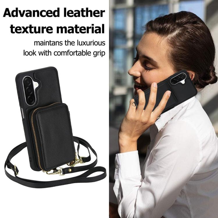 For Samsung Galaxy A26 5G / A17 5G Crossbody Zipper RFID Card Bag Phone Case