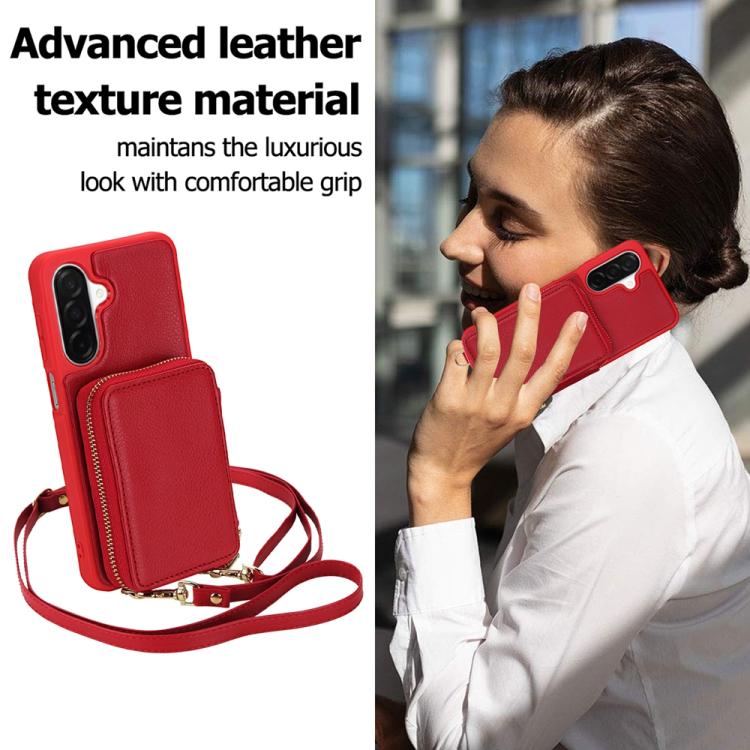 For Samsung Galaxy A26 5G / A17 5G Crossbody Zipper RFID Card Bag Phone Case