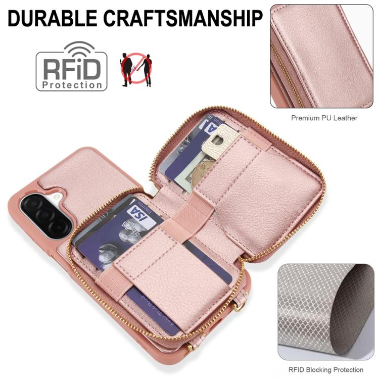 For Samsung Galaxy A26 5G / A17 5G Crossbody Zipper RFID Card Bag Phone Case