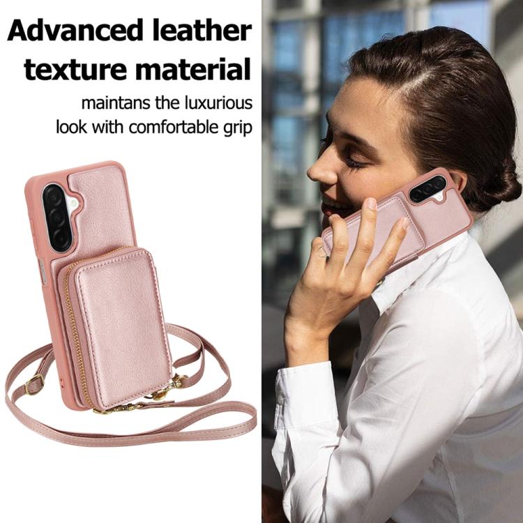 For Samsung Galaxy A26 5G / A17 5G Crossbody Zipper RFID Card Bag Phone Case
