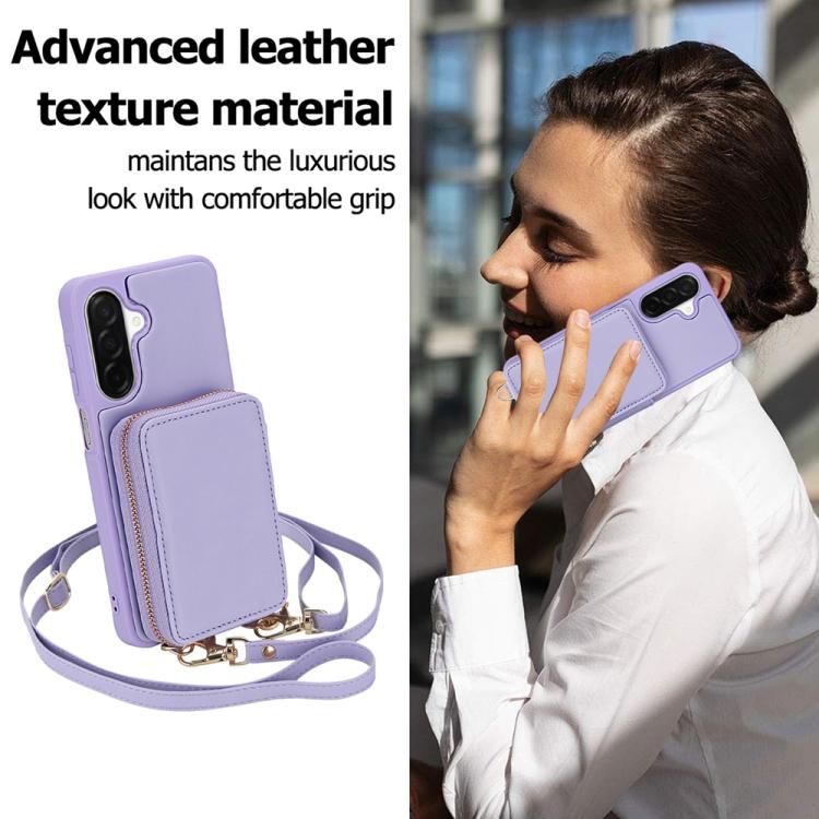 For Samsung Galaxy A26 5G / A17 5G Crossbody Zipper RFID Card Bag Phone Case