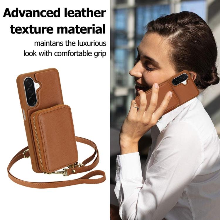 For Samsung Galaxy A26 5G / A17 5G Crossbody Zipper RFID Card Bag Phone Case
